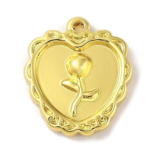 

PandaHall 304 Stainless Steel Pendants, Real 18K Gold Plated, Rose, Heart, 17x15x3.5mm, Hole: 1.2mm 304 Stainless Steel Heart