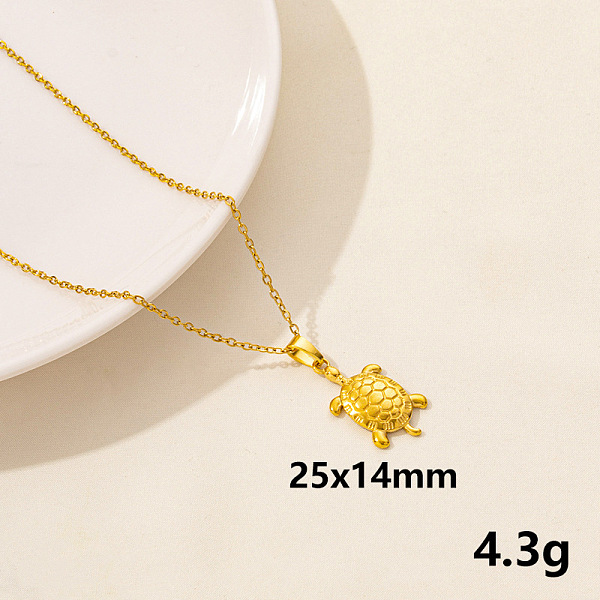 

PandaHall 304 Stainless Steel Turtle Pendant Necklaces, Cable Chain Necklaces for Women Stainless Steel Turtle