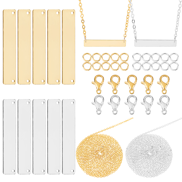 

PandaHall SUNNYCLUE 32Pieces DIY Blank Tags Pendant Necklaces Making Kits, Including 10Pcs Rectangle Brass Pendants & 0.4m Cable Chains...