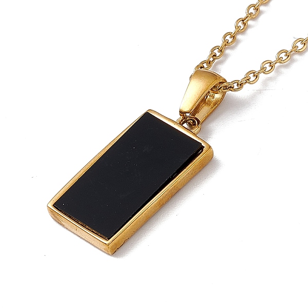 

PandaHall Brass The Star Rectangle Tarot Card Pendant Necklace with Cubic Zirconia, 304 Stainless Steel Jewelry for Women, Golden, 17.72...