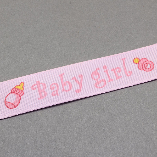 

PandaHall Baby Shower Ornaments Decorations Word Baby Girl Printed Polyester Grosgrain Ribbons, Pink, 5/8 inch(16mm), about 20yards/roll...
