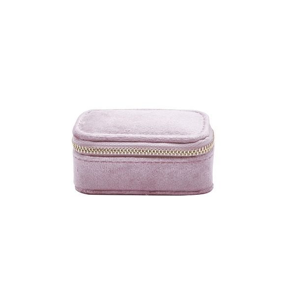 

PandaHall Velet Jewelry Box, Travel Portable Jewelry Case, Zipper Storage Boxes, for Rings, Earrings, Rectangle, Thistle, 8.5x4.5~4.7x3.8cm..., Purple
