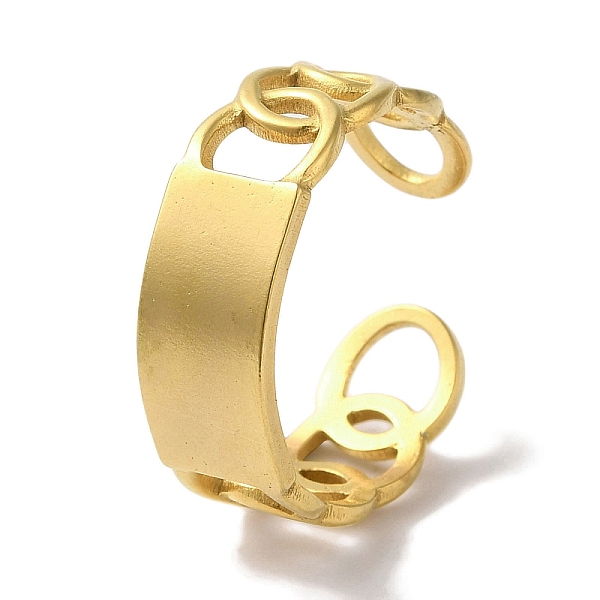 

PandaHall Vacuum Plating 201 Stainless Steel Rectangle Open Cuff Rings for Women, Real 18K Gold Plated, 7mm, Adjustable 201 Stainless Steel...