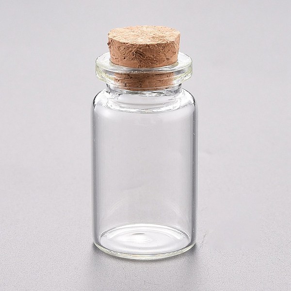 

PandaHall Glass Bead Containers, with Cork Stopper, Wishing Bottle, Clear, 2.2x3.95cm, Capacity: 8ml(0.27 fl. oz) Glass Bottle Clear