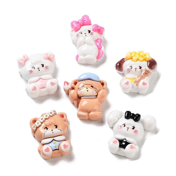 

PandaHall Opaque Resin Decoden Cabochons, Cute Cat Shape Mixed Shapes, Mixed Color, 23~26x17.5~24x9mm Resin Cat Shape Multicolor