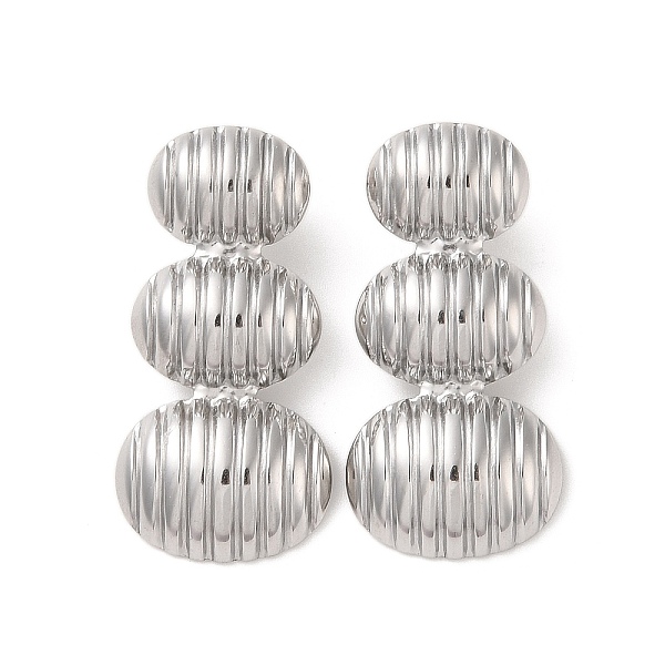 

PandaHall 304 Stainless Steel Stud Earrings for Women, Oval, 39x19.5mm 304 Stainless Steel Oval