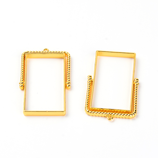 

PandaHall Alloy Open Back Bezel Pendants, For DIY UV Resin, Epoxy Resin, Pressed Flower Jewelry, Rectangle, Golden, 46x27x3.5mm, Hole: 1.5mm...
