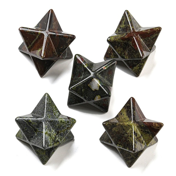 

PandaHall Natural Dragon Blood Beads, No Hole/Undrilled, Merkaba Star, 25x25x25mm Dragon Blood Star