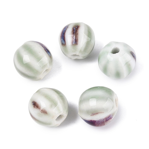 Vintage Porcelain Corrugated Beads
