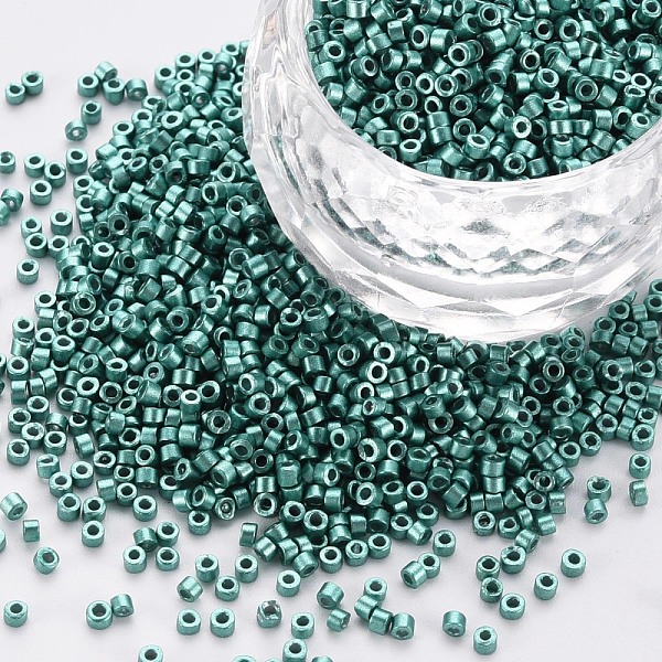 

PandaHall Glass Cylinder Beads, Seed Beads, Metallic Colours, Baking Paint, Round Hole, Cadet Blue, 1.5~2x1~2mm, Hole: 0.8mm, about...