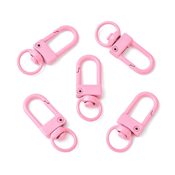 

PandaHall Spray Painted Eco-Friendly Alloy Swivel Snap Hooks Clasps, Hot Pink, 33.5x12.5x5mm, Hole: 5x9mm Alloy