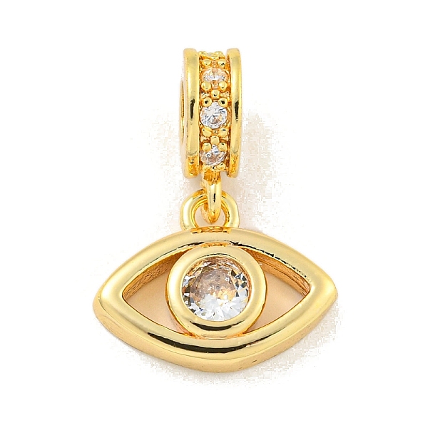 

PandaHall Brass Micro Pave Clear Cubic Zirconia Pendants, Real 18K Gold Plated, Eye, 18.5x13x3.5mm, Hole: 2mm Brass+Cubic Zirconia Eye Clear