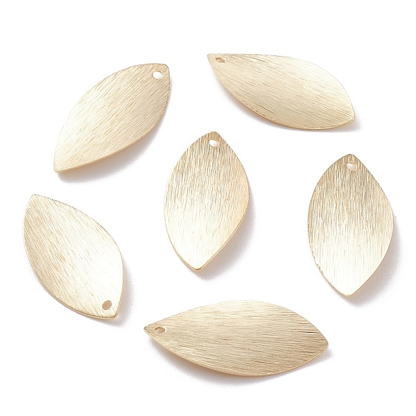 

PandaHall Brass Charms, Leaf, Real 24K Gold Plated, 23x11x1mm, Hole: 1.2mm Brass Leaf