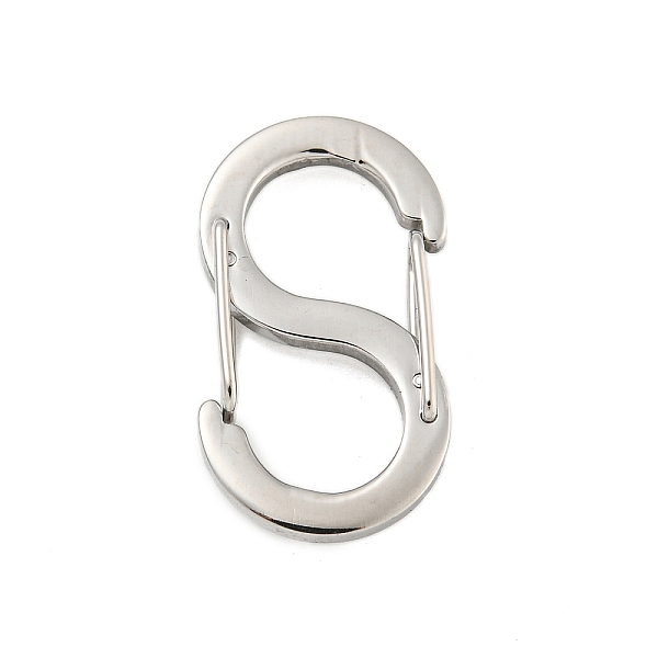 

PandaHall 304 Stainless Steel S Shaped Carabiner, Keychain Clasps, Stainless Steel Color, 24.5x14x3.5mm 304 Stainless Steel Letter S
