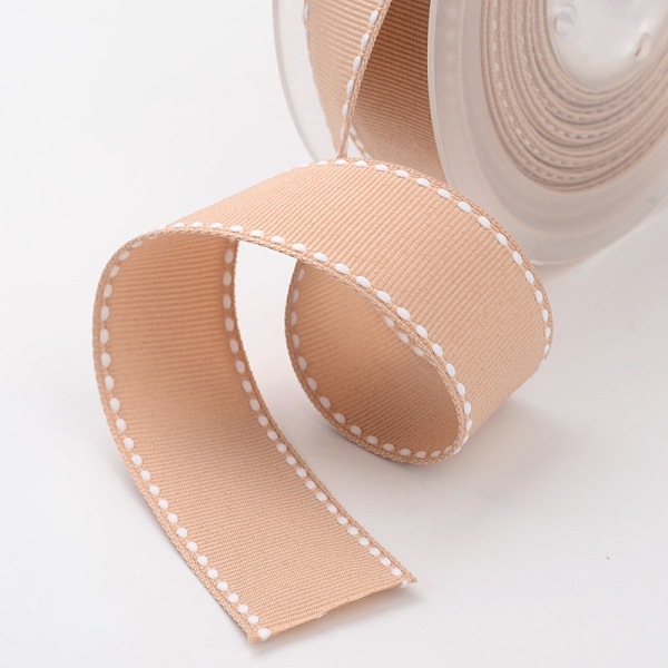 

PandaHall Grosgrain Polyester Ribbons for Gift Packings, PeachPuff, 5/8 inch(16mm), about 100yards/roll(91.44m/roll) Polyester None Brown