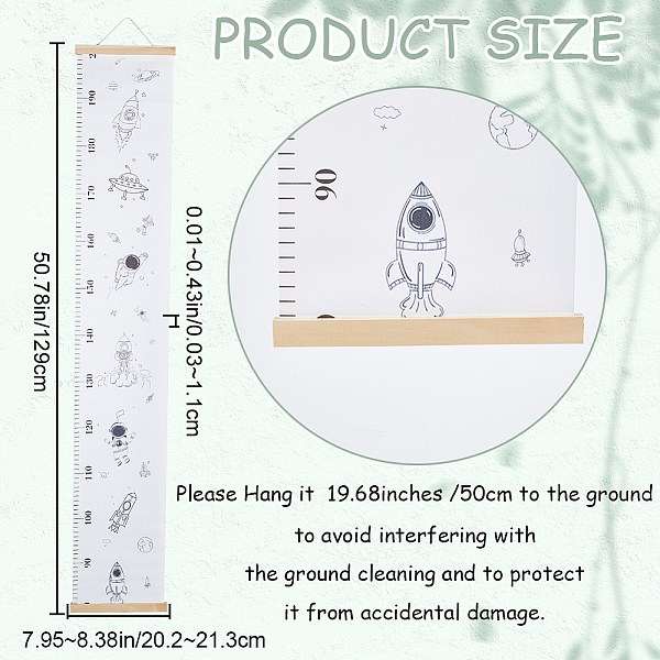 Herausnehmbare Messlatte Mit Raumthema-Muster Für Kinder