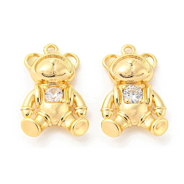 

PandaHall Brass Micro Pave Cubic Zirconia Pendants, Bear, Real 18K Gold Plated, 16x10.5x3.5mm, Hole: 1mm Brass+Cubic Zirconia Bear Clear