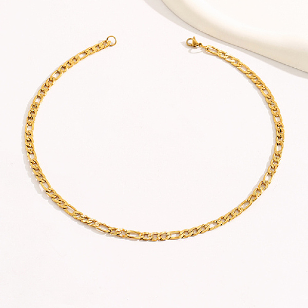 

PandaHall Stainless Steel Figaro Chain Necklace for Women, Golden, 17.72 inch(45cm) Stainless Steel