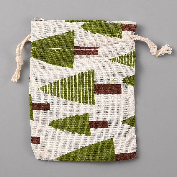 

PandaHall Cloth Packing Pouches, Drawstring Bags, Rectangle, Tree Pattern, 13.5~14.1x10~10.3x0.3cm Cloth Tree