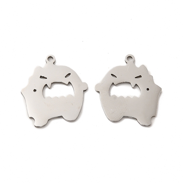 

PandaHall 201 Stainless Steel Pendants, Monster Charm, Stainless Steel Color, 19.5x18x1mm, Hole: 1.4mm 201 Stainless Steel Others