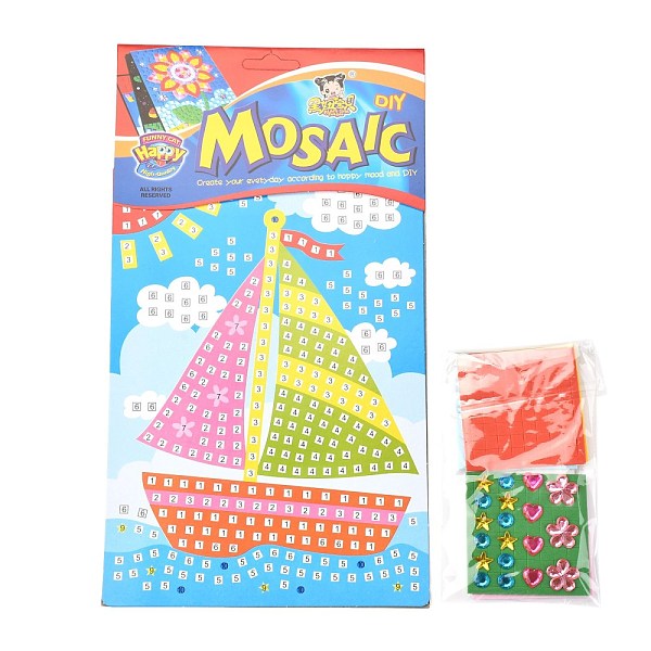 

PandaHall DIY EVA Mosaic Sticker Papers with Diamond, Kraft Painting Paper, Plastic & Resin Stickers and Kraft Base, Cartoon Sticker...