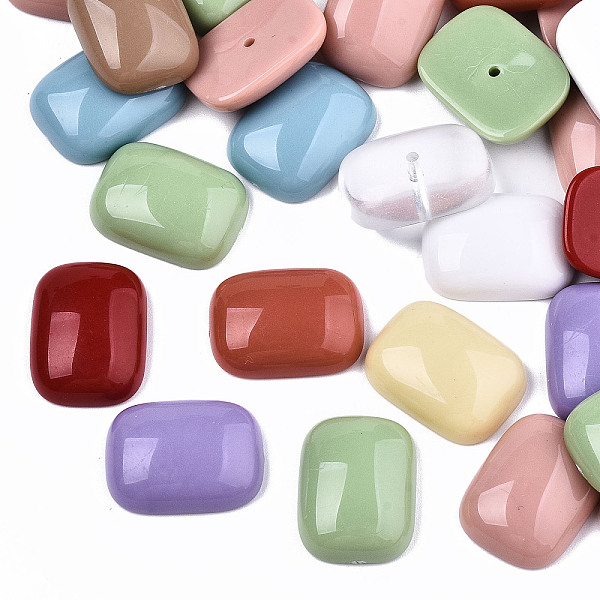

PandaHall Mixed Opaque & Transparent Resin Beads, Half Drilled, Rectangle, Mixed Color, 20.5x15.5x6.5mm, Hole: 1.2mm Resin Rectangle..., Multicolor