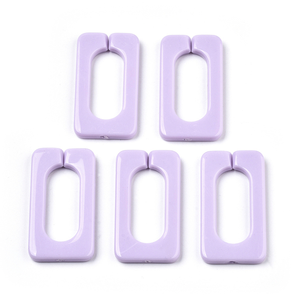 

PandaHall Opaque Acrylic Linking Rings, Quick Link Connectors, for Cross Chains Making, Rectangle, Lilac, 43.5x23x4.5mm, Inner Diameter..., Purple