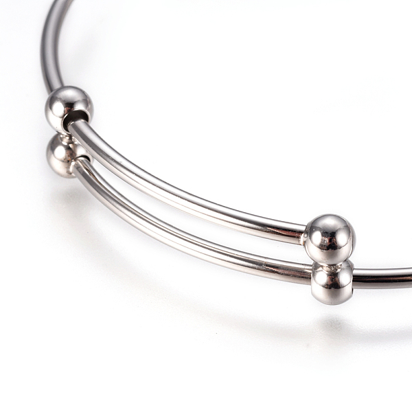 

PandaHall Adjustable 304 Stainless Steel Bangles Making, Stainless Steel Color, 2-3/8 inch(6.15cm), 2mm Stainless Steel