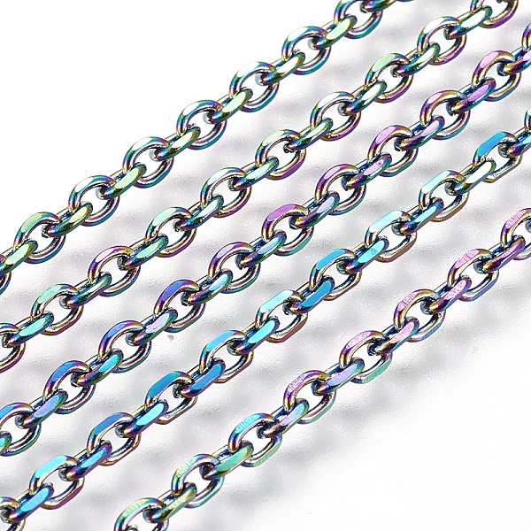 Ion Plating(IP) 304 Stainless Steel Cable Chain Necklaces