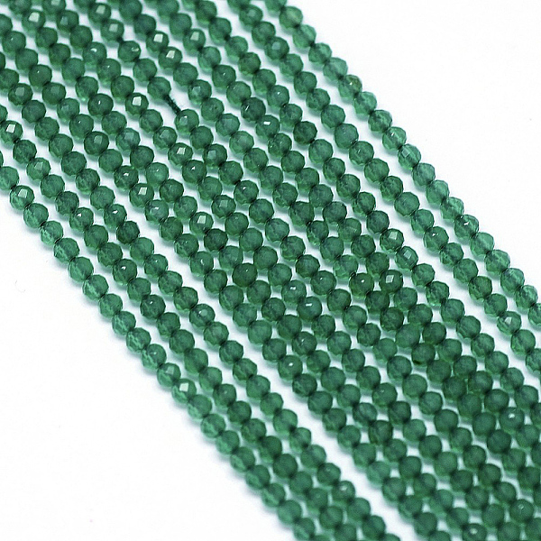 

PandaHall Natural White Jade Bead Strands, Faceted, Dyed, Round, Dark Green, 2.5x2mm, Hole: 0.5mm, about 175pcs/strand, 13.3 inch(340mm)...