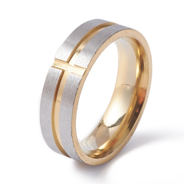

PandaHall Stainless Steel Plain Band Rings, Cross Grooved Ring for Women, Golden & Stainless Steel Color, US Size 7 3/4(17.9mm) Stainless...