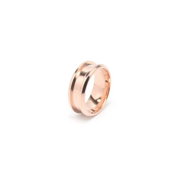

PandaHall 201 Stainless Steel Grooved Finger Ring Settings, Ring Core Blank, for Inlay Ring Jewelry Making, Rose Gold, Inner Diameter: 18mm...