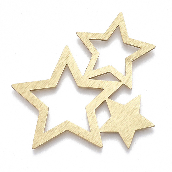 

PandaHall Aluminium Pendants, Laser Cut Pendants, Star, Golden, 42.5x43x1mm Aluminum Star