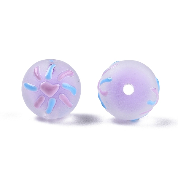 

PandaHall Frosted Acrylic Enamel Beads, Bead in Bead, Round, Lilac, 14~15x13mm, Hole: 2mm Acrylic Round Purple