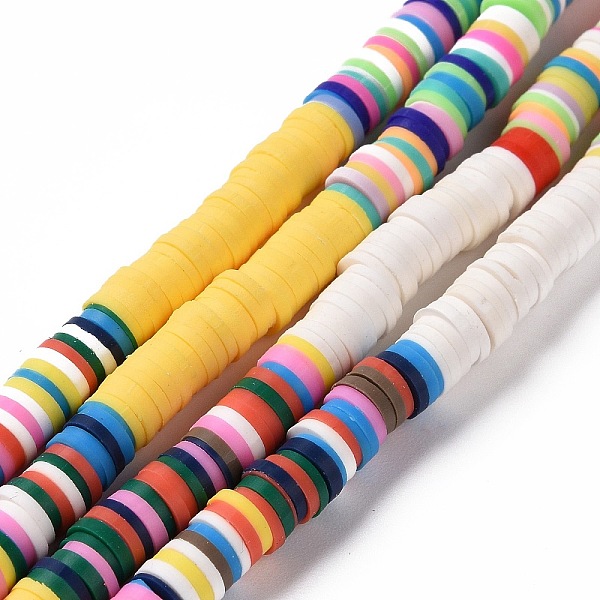

PandaHall Handmade Polymer Clay Bead Strands, Flat Round, Heishi Beads, Yellow, 6x0.2~2mm, Hole: 2mm, about 305~310pcs/strand, 15.35~ 15.55...