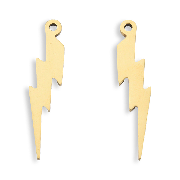 

PandaHall Ion Plating(IP) 201 Stainless Steel Pendants, Lightning Bolt, Real 18K Gold Plated, 32.5x7x1.5mm, Hole: 1.6mm 201 Stainless Steel...