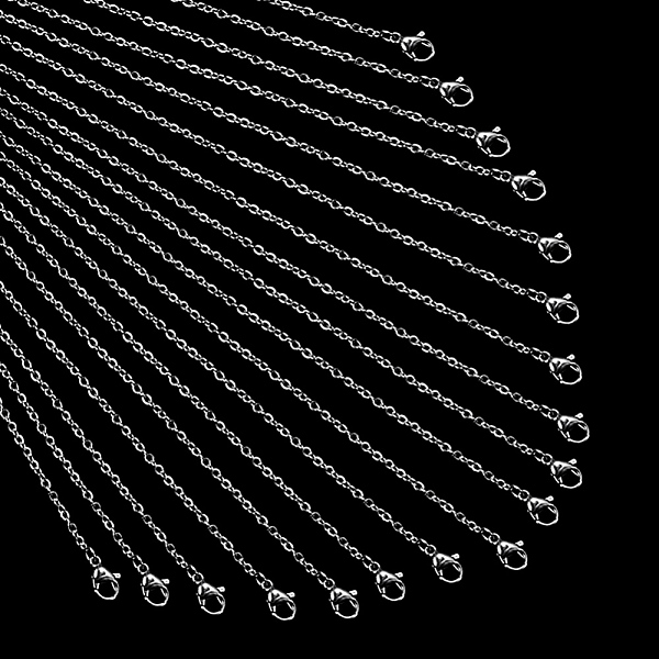

PandaHall 304 Stainless Steel Necklace, Cable Chains, with Lobster Clasps, Stainless Steel Color, 19.69 inch(500mm), 2mm Stainless Steel