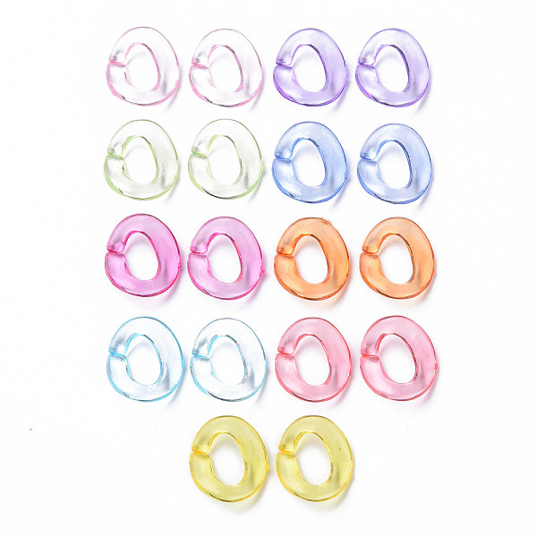

PandaHall Transparent Acrylic Linking Rings, Quick Link Connectors, for Cable Chains Making, Twisted Oval, Mixed Color, 19x16.5x2.5mm, Inner..., Multicolor