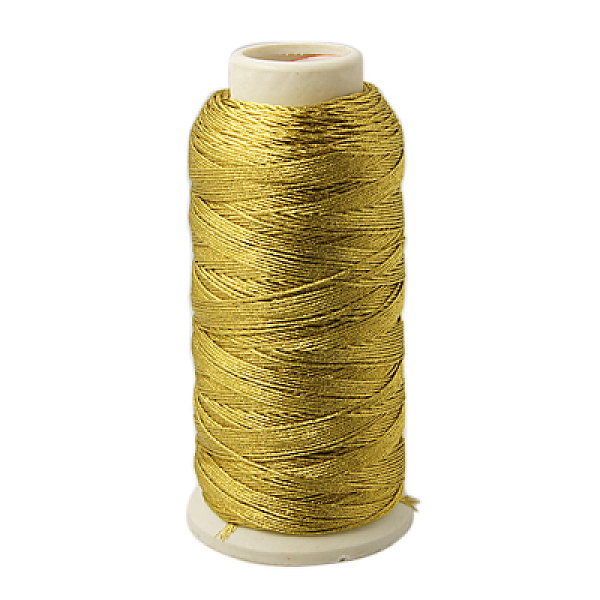 

PandaHall Metallic Thread, Embroidery Thread, 6-Ply, Gold, 0.6mm, about 546.8 yards(500m)/roll Fibre Gold