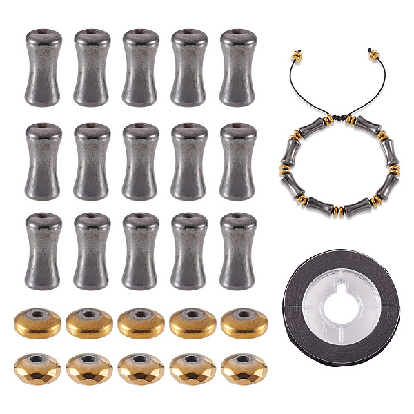 

PandaHall Crafans DIY Power Bracelet Making Kit, Including Bamboo & Rondelle Non-magnetic Synthetic Hematite Beads, Nylon Thread, Mixed..., Multicolor