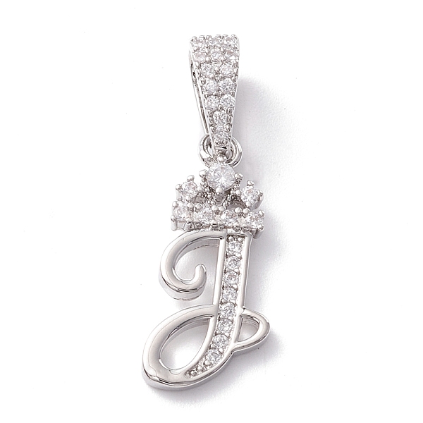 

PandaHall Eco-Friendly Brass Micro Pave Cubic Zirconia Pendants, Long-Lasting Plated, Real Platinum Plated, Cadmium Free & Lead Free, Letter...