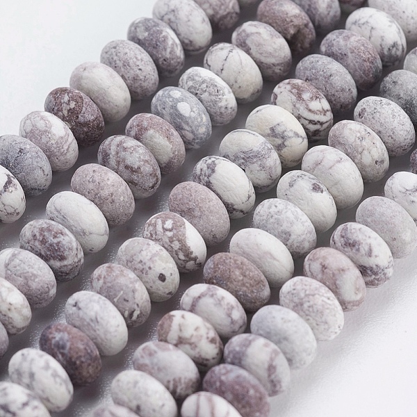 

PandaHall Natural American Turquoise Beads Strands, Frosted, Rondelle, 4~4.5x2~2.5mm, Hole: 1mm, about 150pcs/strand, 15.1 inch~15.3 inch...