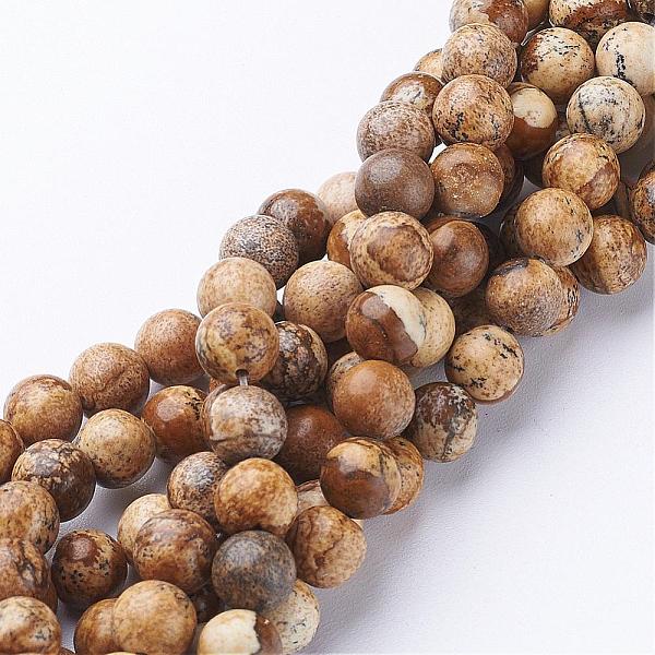 

PandaHall Gemstone Beads Strands, Natural Picture Jasper, Round, about 8mm in diameter, hole: about 1mm, 15~16 inch Picture Jasper Round