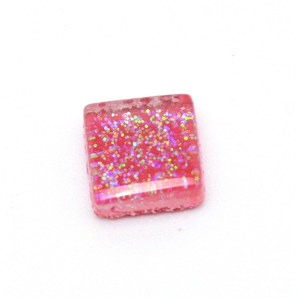 

PandaHall Glitter Glass Cabochons, Mosaic Tiles, for Home Decoration or DIY Crafts, Square, Pale Violet Red, 10x10x4mm, 171pcs/171g Glass..., Pink