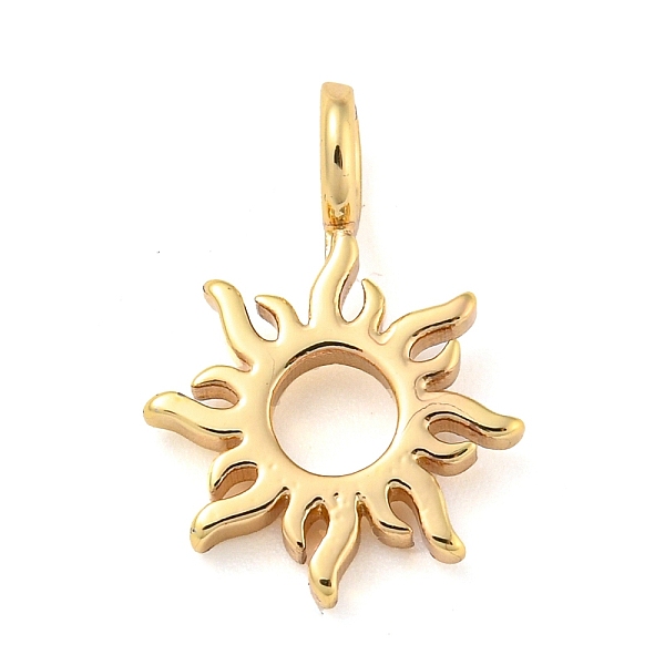 

PandaHall Brass Pendants, Real 14K Gold Plated, Sun, 17x11x5.5mm, Hole: 3.2mm Brass Sun