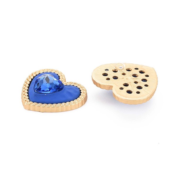 

PandaHall Rack Plating Spray Painted Alloy Glass Cabochons, Faceted, Cadmium Free & Lead Free, Golden, Heart, Blue, 27x29.5x8mm Alloy Heart...