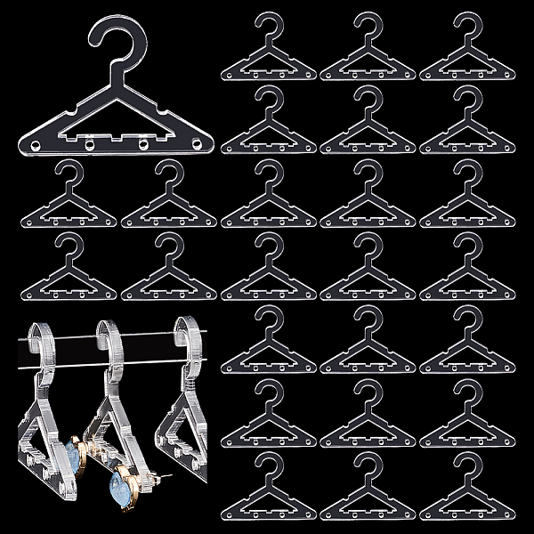 

PandaHall 30Pcs Transparent Acrylic Earring Display Accessories, for Earring Organizer Holder, Clothes Hanger shape, Clear, 3.95x5.5x0.3cm...