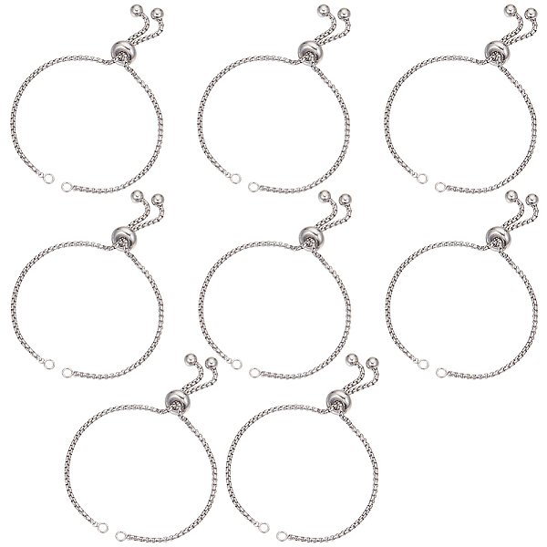 

PandaHall SUNNYCLUE 8Pcs Adjustable 304 Stainless Steel Link Bracelet Making, Slider Bracelets, Fit for Connector Charms, Stainless Steel...