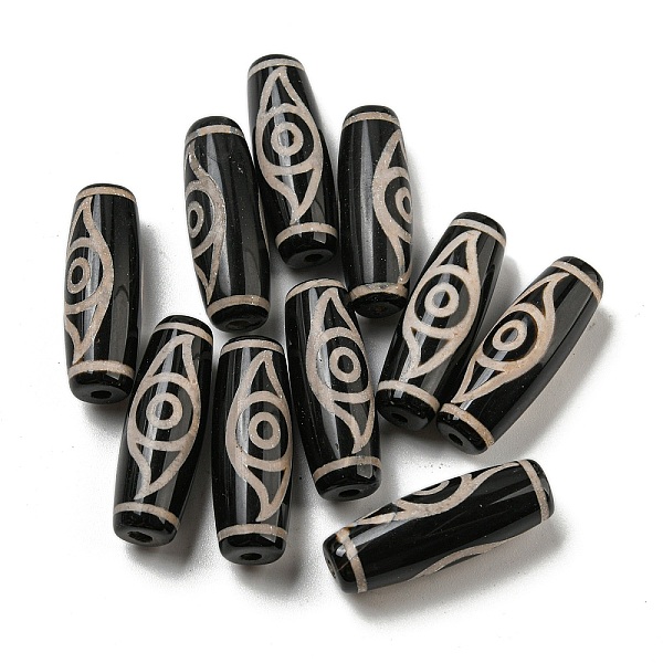 

PandaHall Tibetan Style dZi Beads Strands, Natural Dyed Agate Beads, Rice, Black, 1-Eye, 28.5~30x10mm, Hole: 2~2.5mm Tibetan Agate Rice...