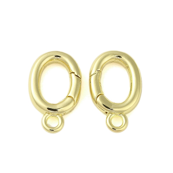 

PandaHall Brass Spring Gate Rings, Oval, Golden, 16.5x10x2.5mm, Hole: 2mm Brass